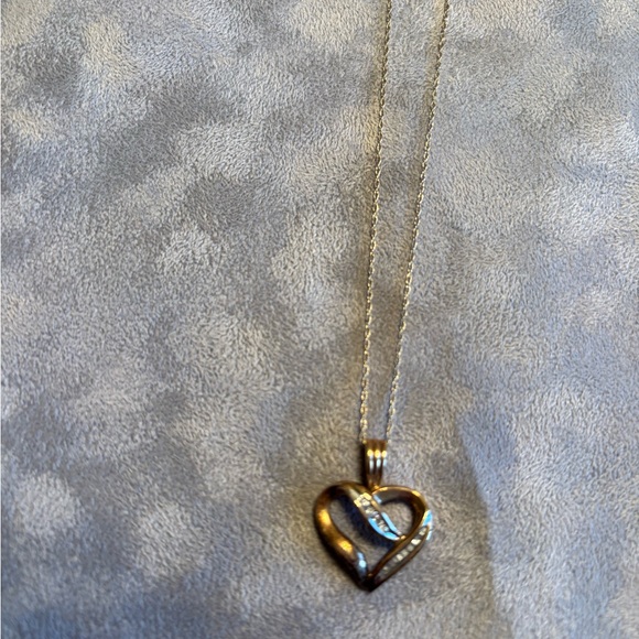 Kay Jewelers Gold Heart Necklace with diamond Accents - Picture 3 of 4